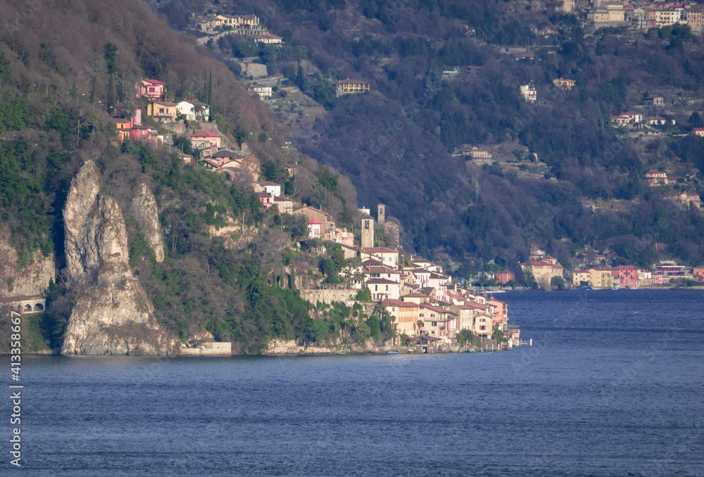 Gandria, picturesque district of Lugano overlooking  Ceresio Lake on the border with Italy.Canton Ticino, Switzerland.