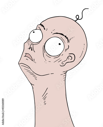 Silly man face draw