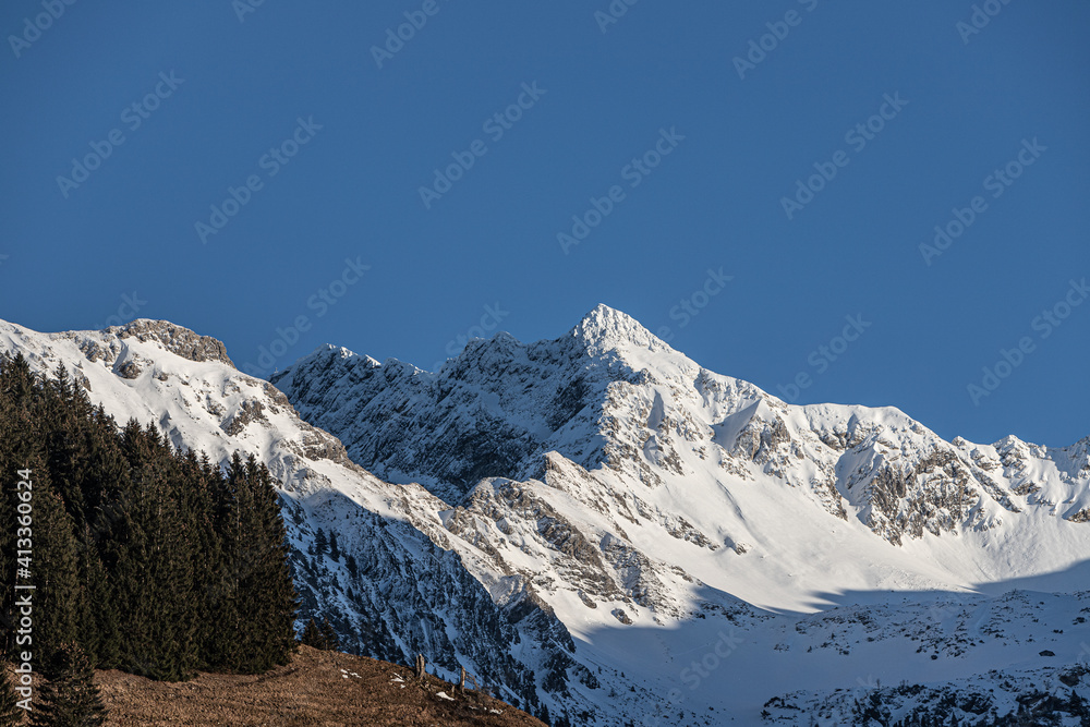 Blick zum Gundkopf und Nebelhorn