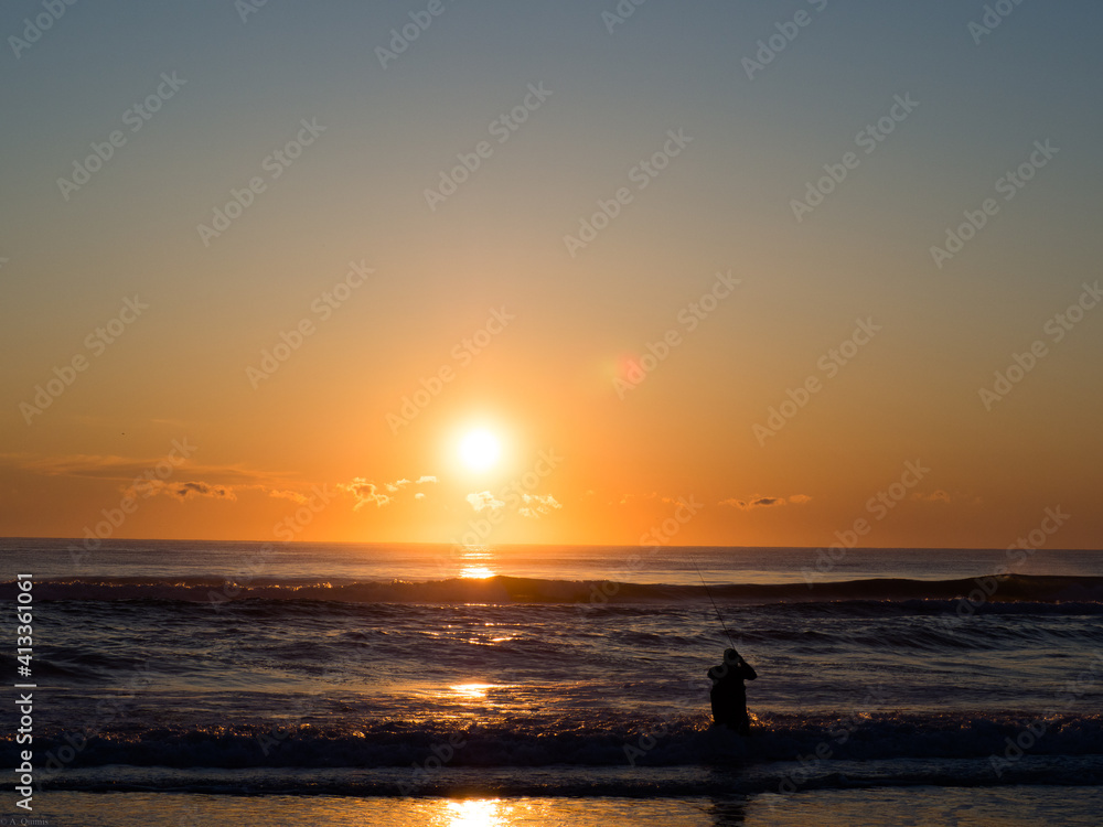 Sun rise at the beach