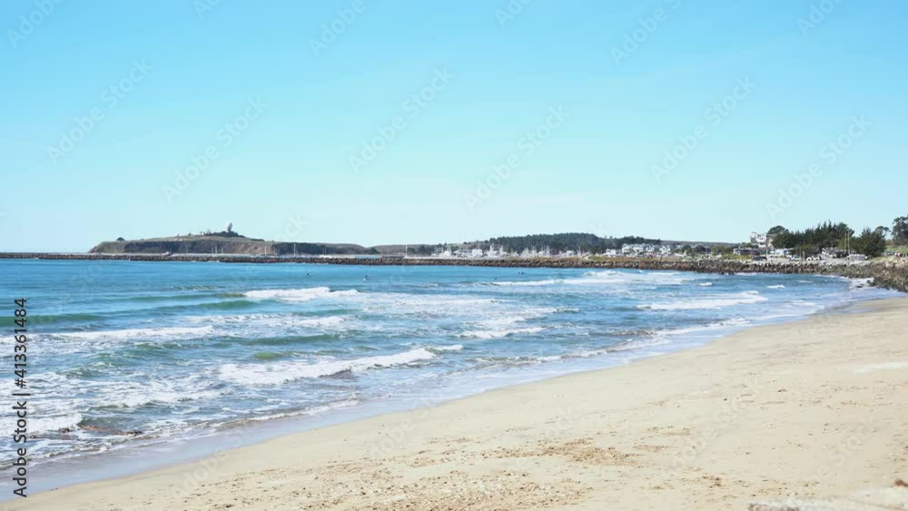 View of the beach in the afternoon View of the beach in the afternoon