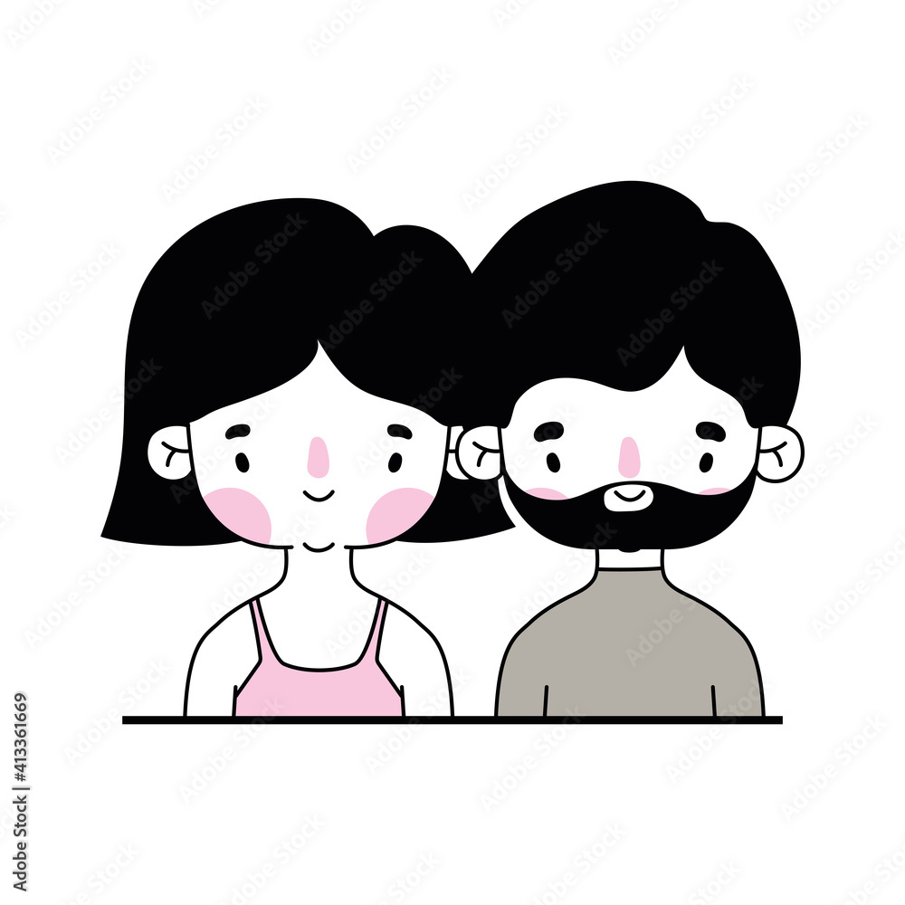 couple over a white background couple over a white background
