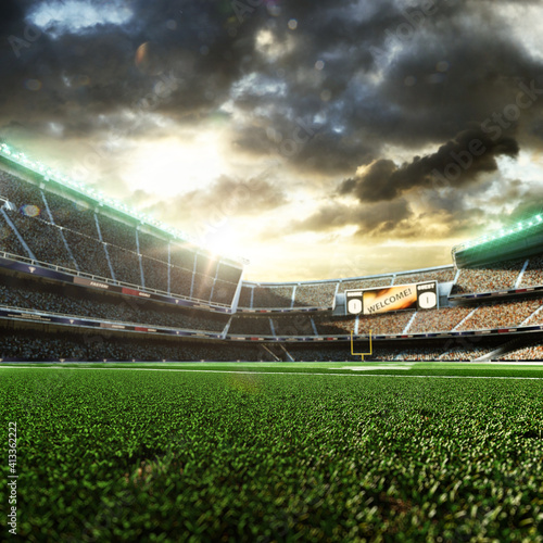 Empty American football soccer stadium © AStakhiv