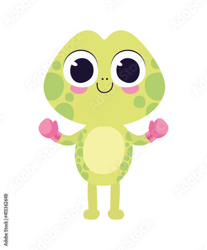 cute turtle sticker with box gloves