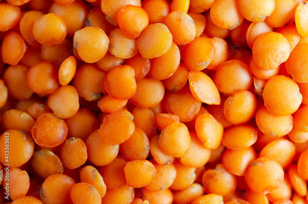 Red lentils close up. Top view. Red lentils close up. Top view.