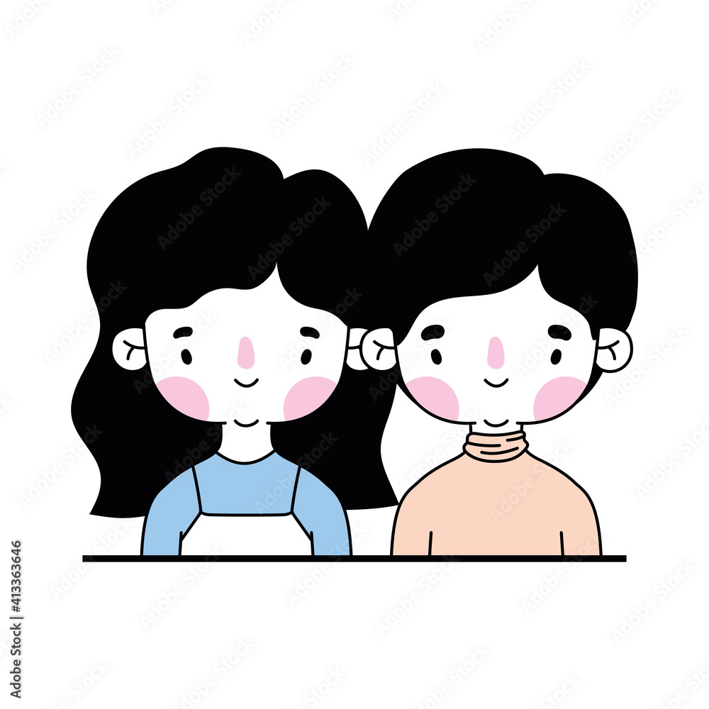 smiling couple in a white background smiling couple in a white background