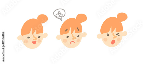 いろんな表情の顔3個セット