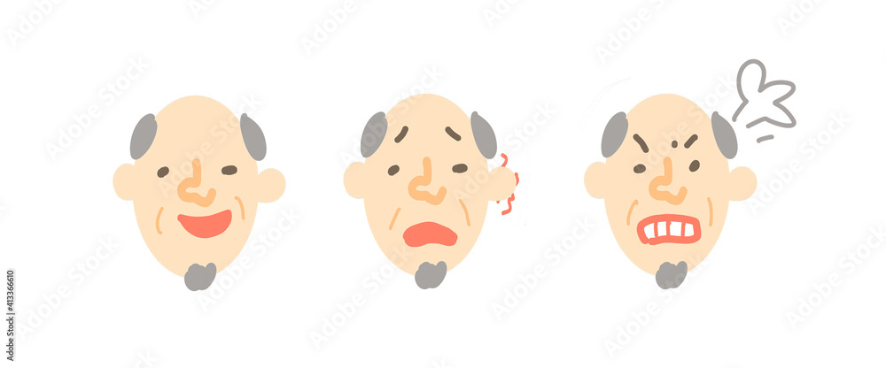 いろんな表情の顔3個セット