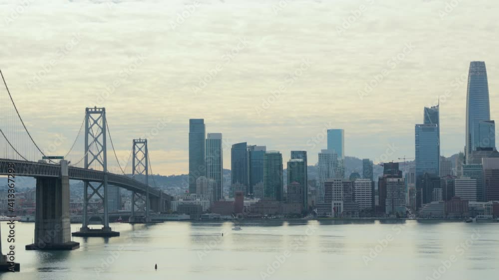 Landscape view of the Bay Bridge and Skyline Landscape view of the Bay Bridge and Skyline