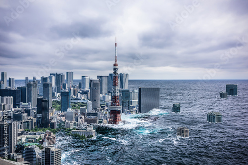 東京の津波イメージ photo