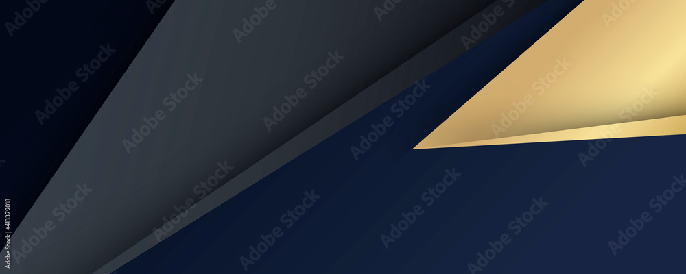 Abstract polygonal pattern luxury dark blue with gold