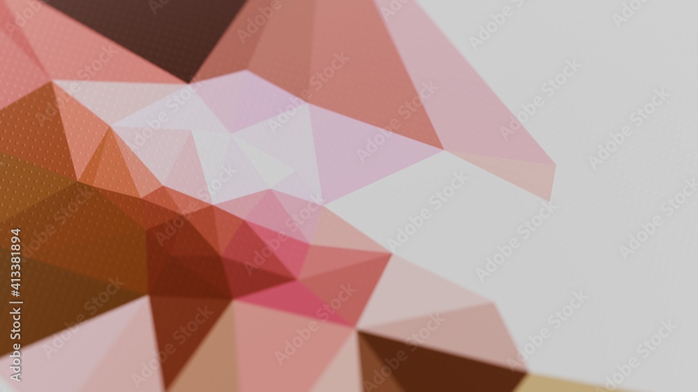 3d Triangle Abstract Minimal Background in Textured Beige and Brown–Red Color Transition