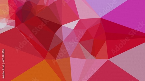 3d Triangle Abstract Minimal Background in Pink and Red Color Transitions