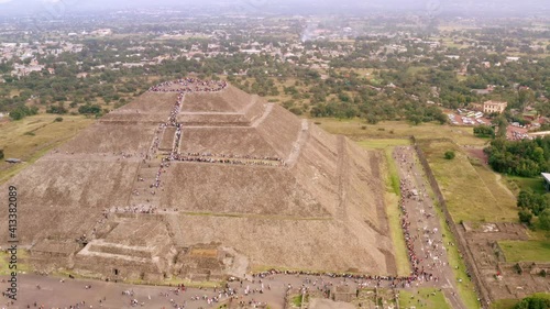 Aerial: Teotihuacan Pyramids, drone view. Part 50 photo