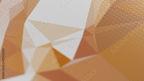 3d Triangle Abstract Minimal Background in Warm Brown–Beige Color Gradient Transition