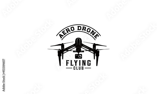 drone logo illustration on white background