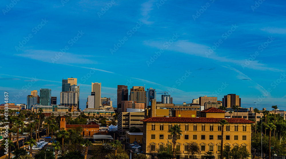 Obraz premium Various skyline views in downtown Phoenix Arizona