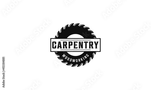  woodworking logo design, grange print stamp, creative carpentry typography emblem, Vector