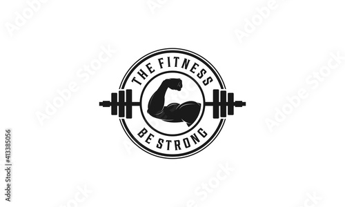 logo for fitness in white background