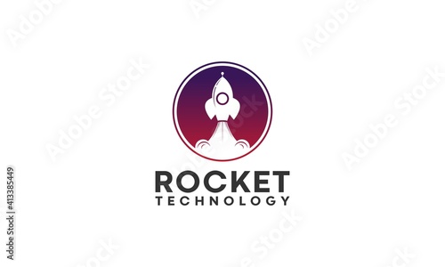 rocket logo with an illustration of a rocket sliding upwards reflecting growth or development