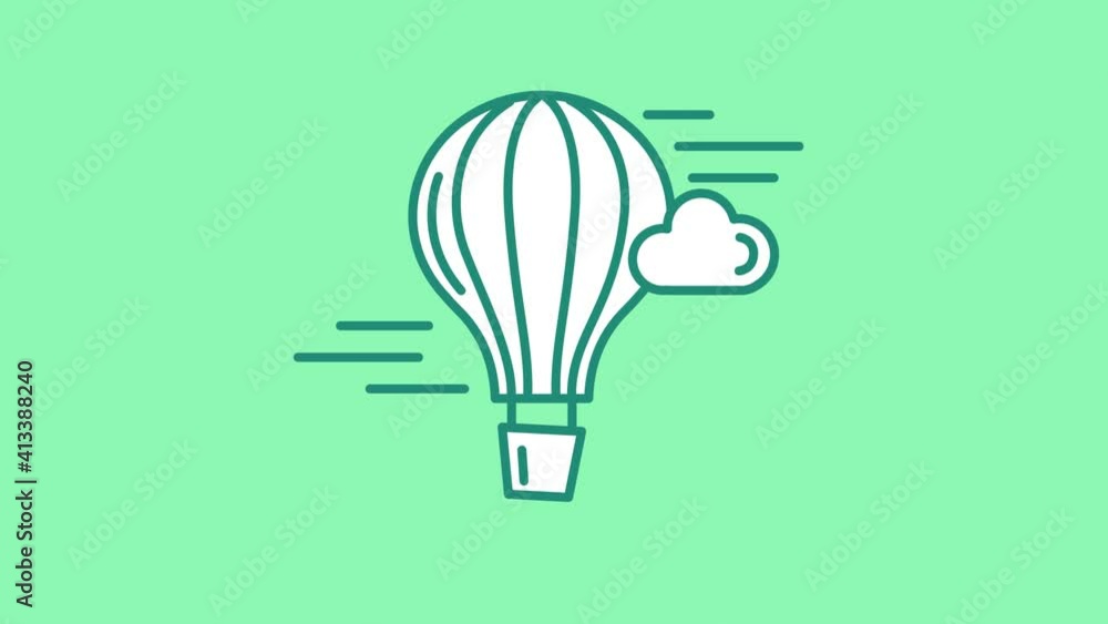 Hot Air Balloon line icon on the Alpha Channel Hot Air Balloon line icon on the Alpha Channel