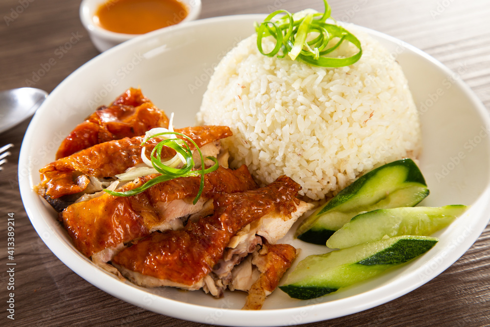 Roasted Chicken Rice from a hawker stall