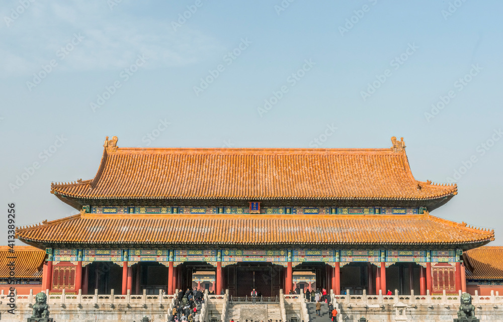 China, Beijing. Forbidden City, Gate of Supreme Harmony. China, Beijing. Forbidden City, Gate of Supreme Harmony.