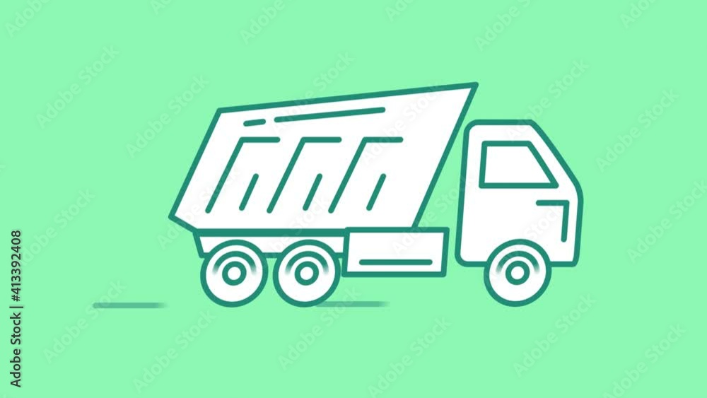 Dump Truck Kamaz line icon on the Alpha Channel Dump Truck Kamaz line icon on the Alpha Channel