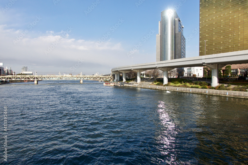Japan, Tokyo. Sumida River