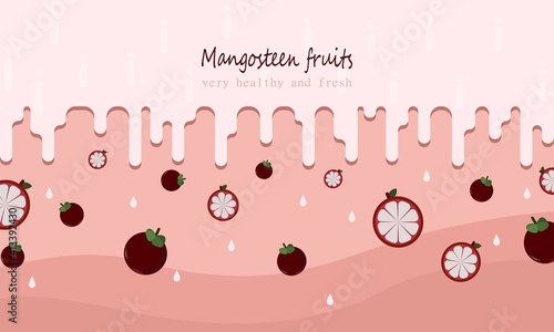 Mangosteen fruit themed background