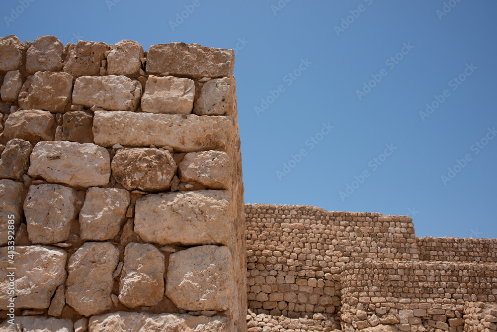 Oman, Dhofar, Salalah, Khor Rori. Ruins of ancient pre-Islamic settlement of Sumhuram, historic Frankincense Trail, UNESCO. Oman, Dhofar, Salalah, Khor Rori. Ruins of ancient pre-Islamic settlement of Sumhuram, historic Frankincense Trail, UNESCO.