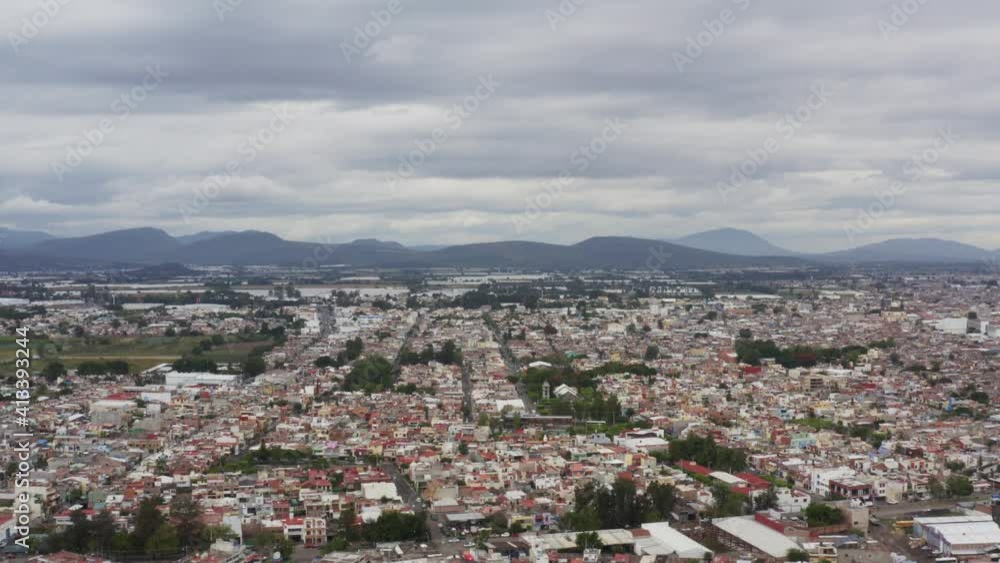 Aerial: view of the magic town, Zamora, Mexico, drone view Aerial: view of the magic town, Zamora, Mexico, drone view