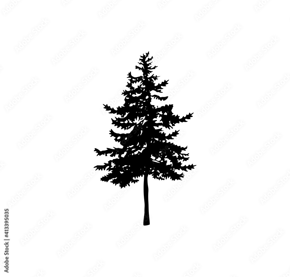 pine tree silhouette vector illustrations Stock Vector | Adobe Stock