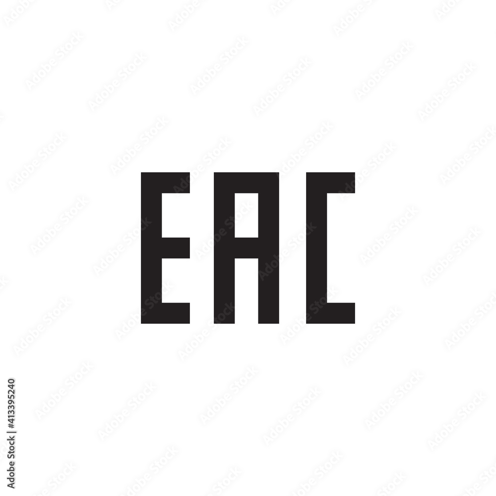 EAC mark icon symbol sign vector EAC mark icon symbol sign vector