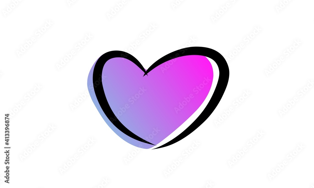 Cute and trendy heart shape doodle design element Cute and trendy heart shape doodle design element