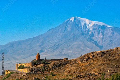 Khor Virap Monastery with Mount Ararat in the background, Ararat Province, Armenia