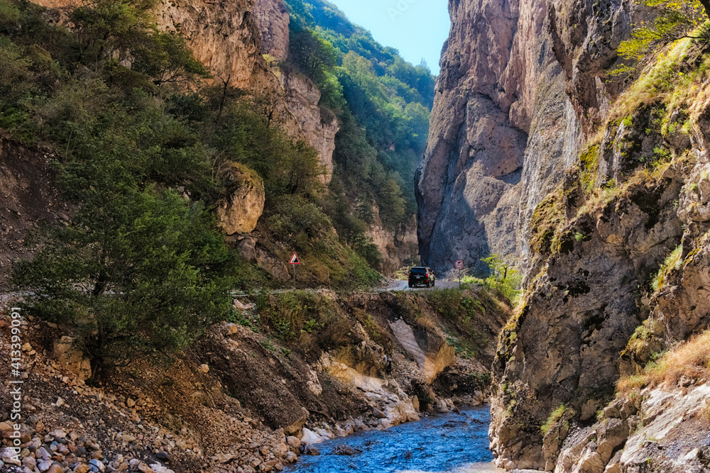 Gorge in the Greater Caucasus, Quba region, Azerbaijan