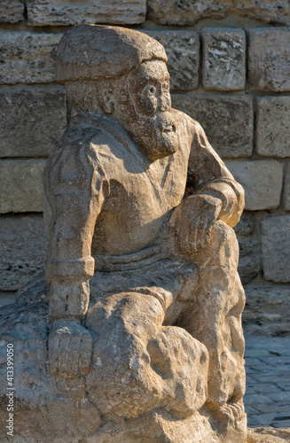 Ancient statue in the Inner City of Baku  Azerbaijan