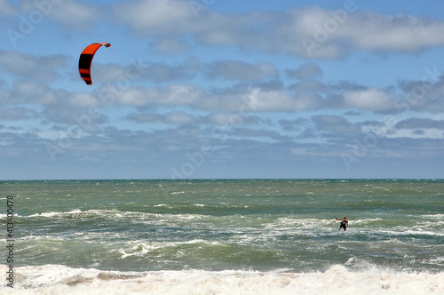 kite surfing in the sea