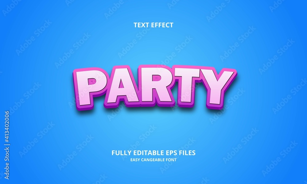 party style editable text effect	
