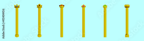 set of sceptre cartoon icon design template with various models. vector illustration isolated on blue background