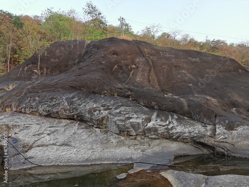 Elephant shaped rock in Adyanpara Nilambur,Kerala. photo
