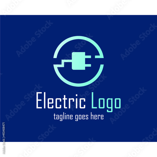 socket inside a circle on a blue background