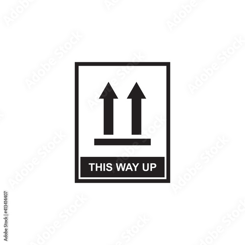 this way up packaging icon symbol sign vector