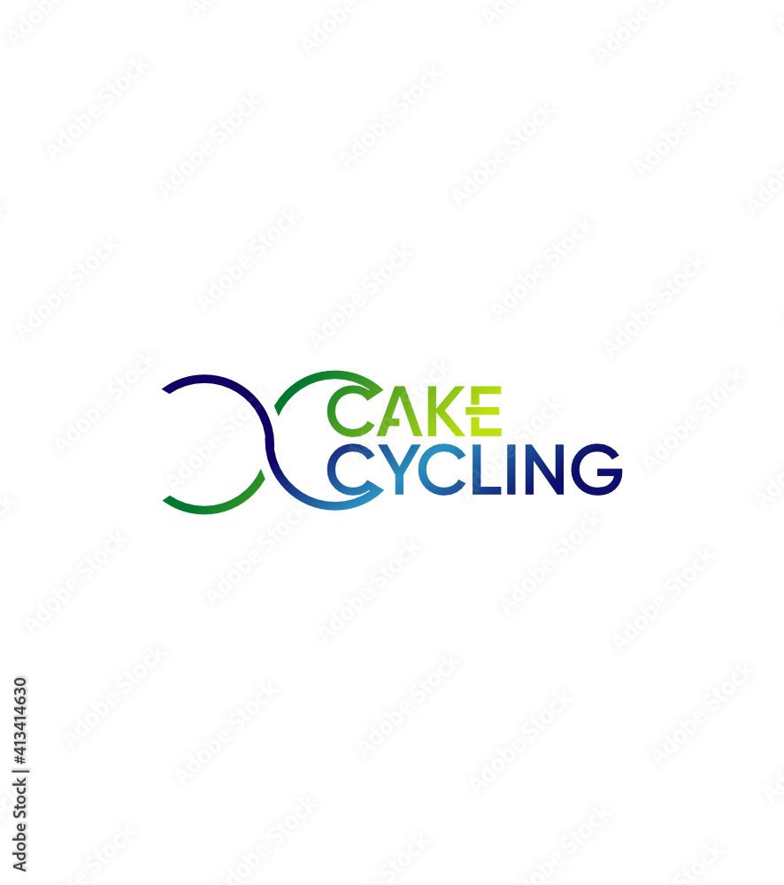 Obraz premium Cake cycling logo template, vector logo for business and company identity 