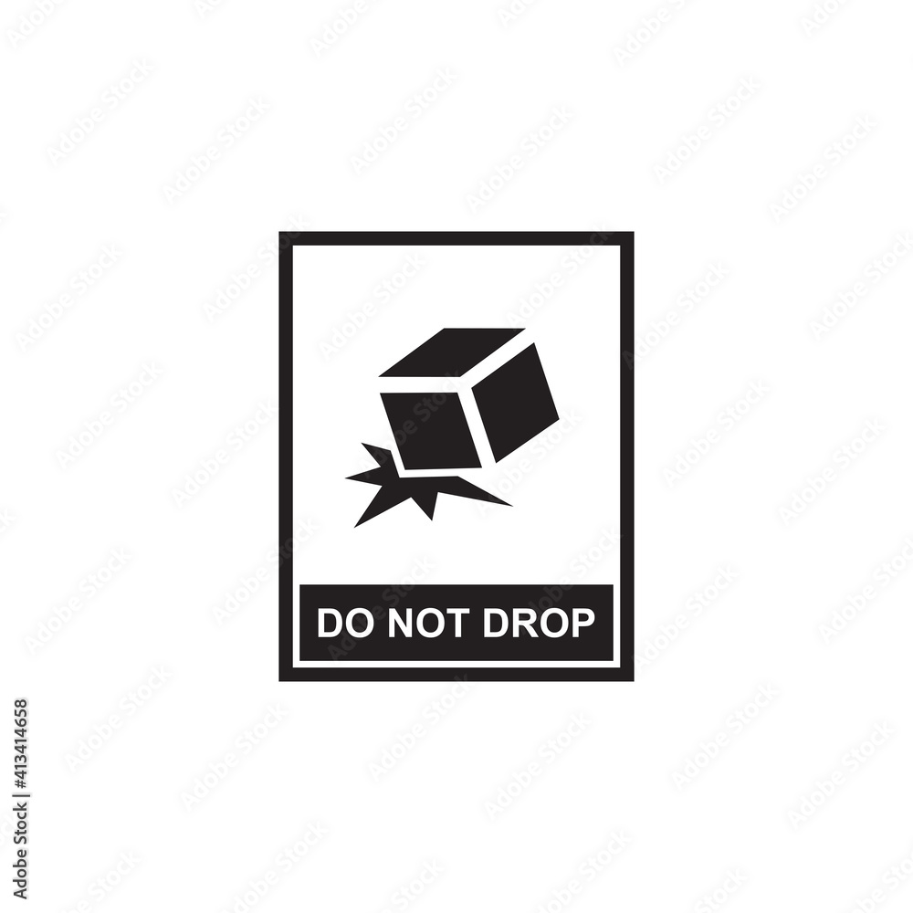do not drop package icon symbol sign vector Stock Vector