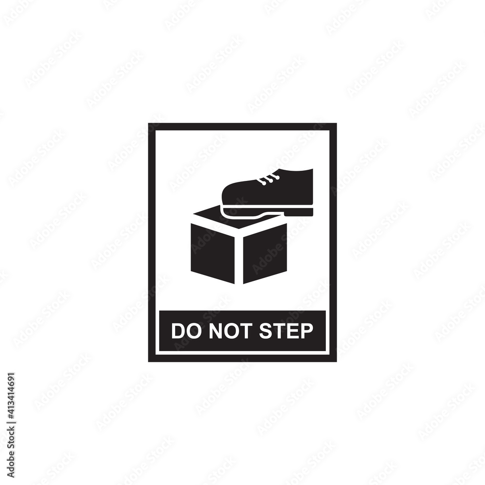 do not step package icon symbol sign vector