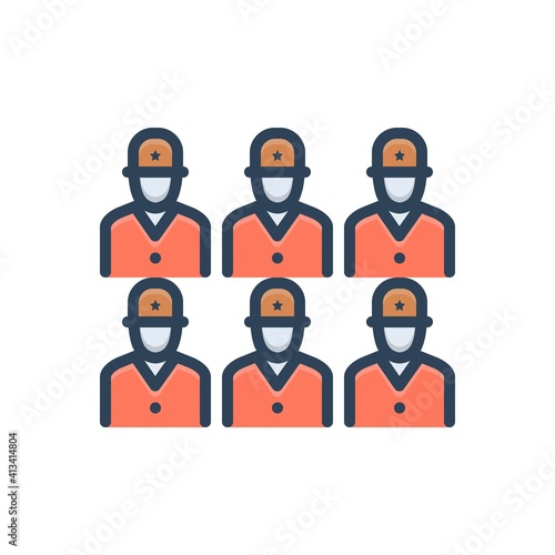 Color illustration icon for troop