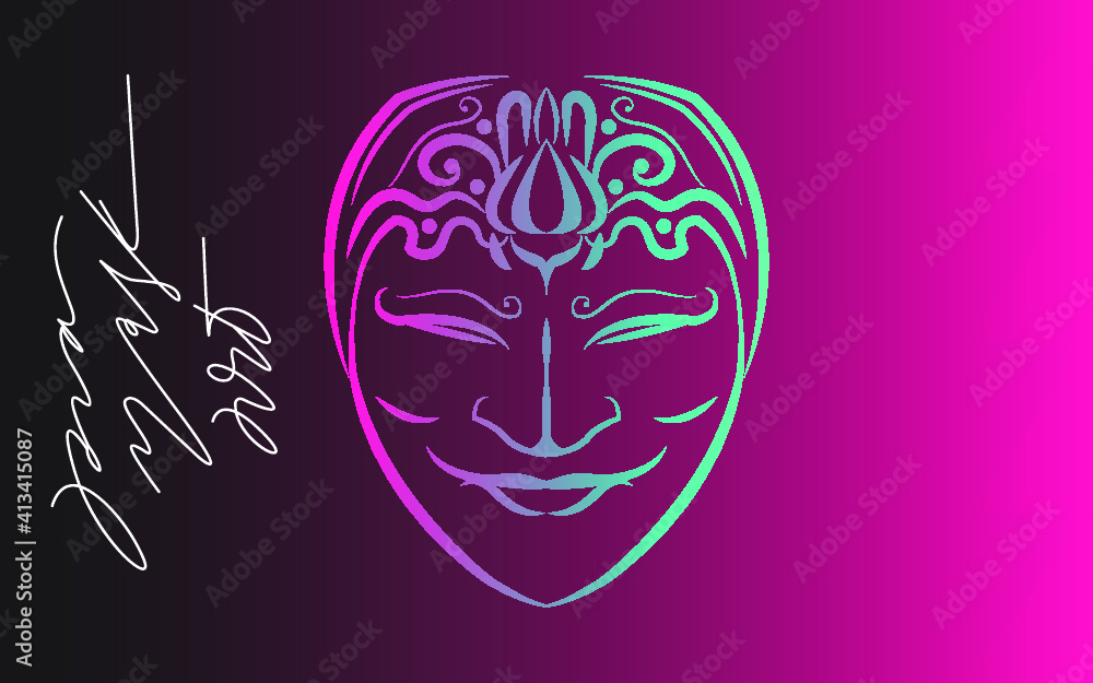 an artistic cultural mask from java. an artistic cultural mask from java.