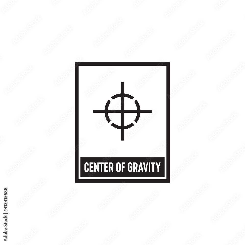 Obraz premium center of gravity packaging icon symbol sign vector